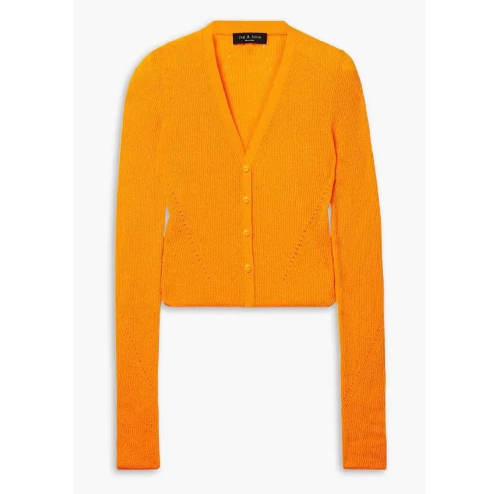 Rag & Bone Soleil Ribbed Cotton-Blend Cardigan - Marigold - Picture 6 of 10